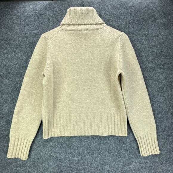 **SOLD**Vtg J Crew Sweater Womens Large Wool Turtleneck Cropped Beige - Picture 5 of 15